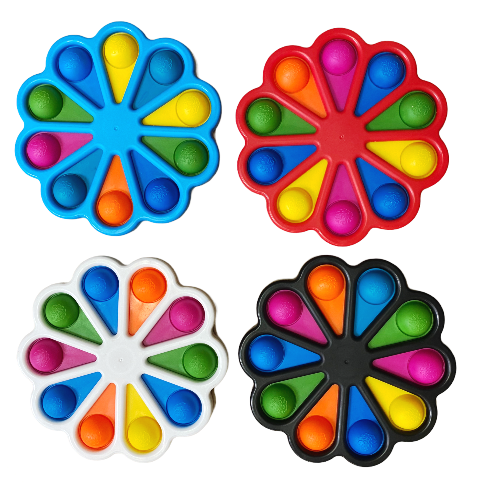 Sun Flower Rainbow Fidget Pop Toy Push It  Bubble Sensory Anxiety Stress Relief